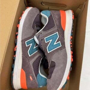 New Balance Gray and Orange Sneakers